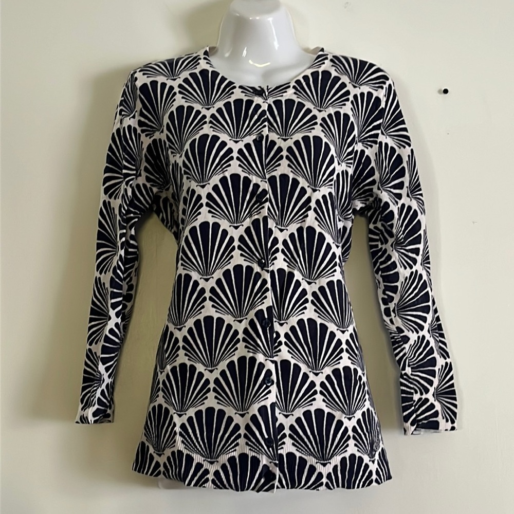 Merona Black and White Patterned Cardigan